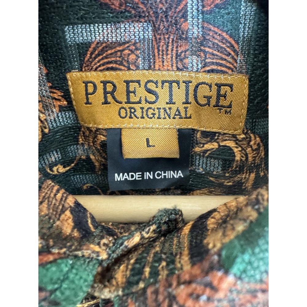 Prestige Original Baroque Print Greek Key Short Sleeve Shirt Rayon Mens Large - Picture 8 of 10